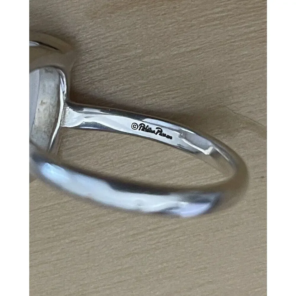 Tiffany & Co. Paloma Picasso Silver Milky Quartz Sugar Stack Cushion Band Ring 6 - Picture 6 of 6